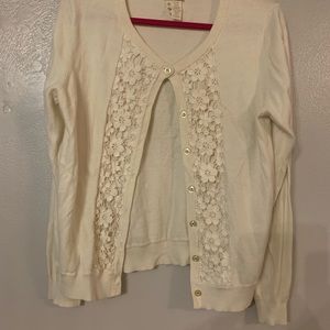 Cream colored, lace detail Matilda Jane Cardigan